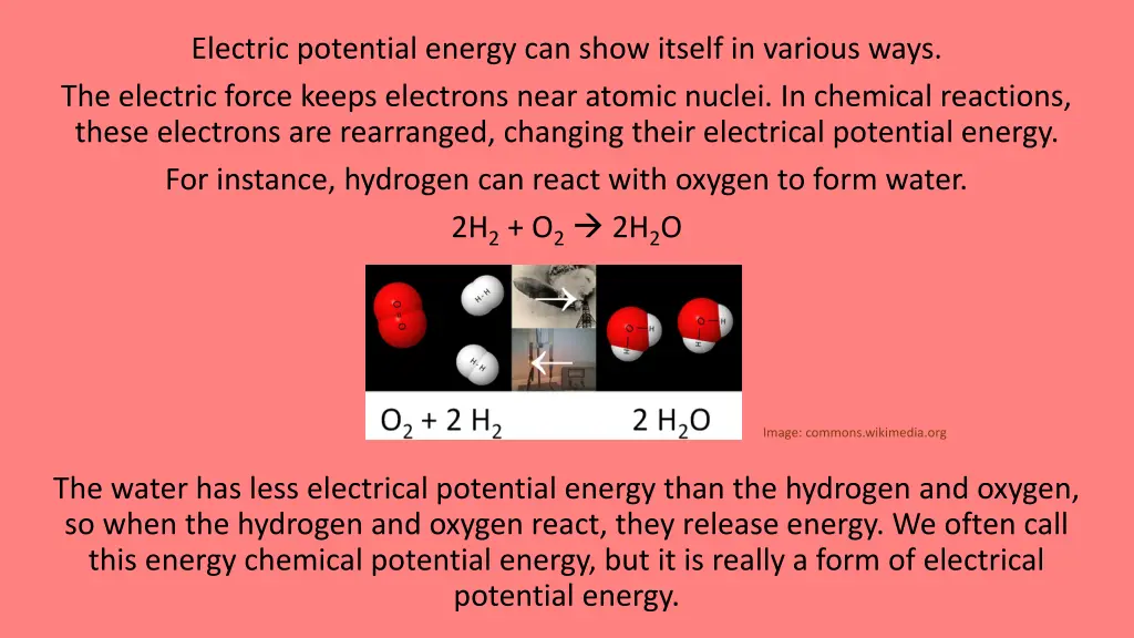 electric potential energy can show itself