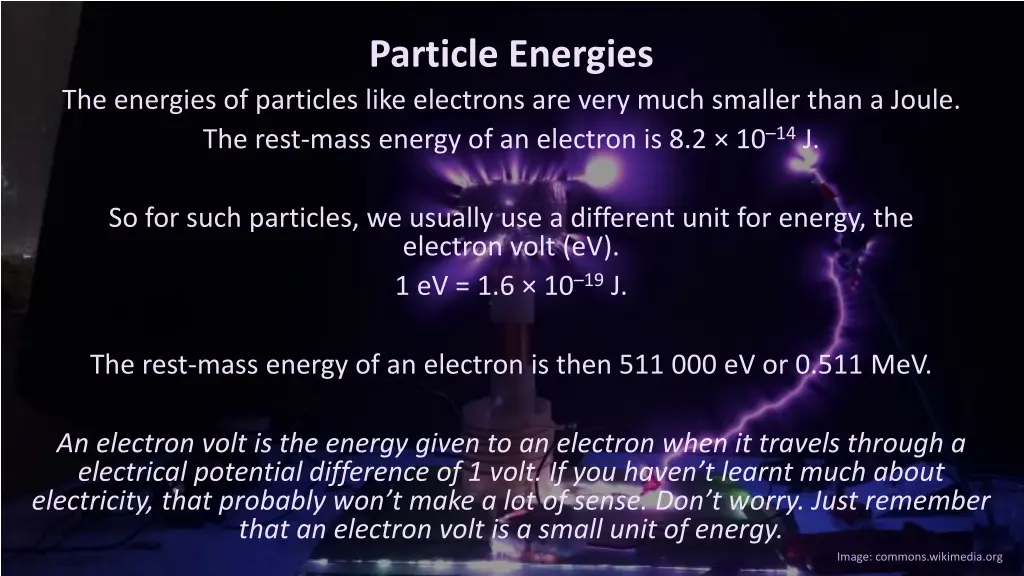 particle energies