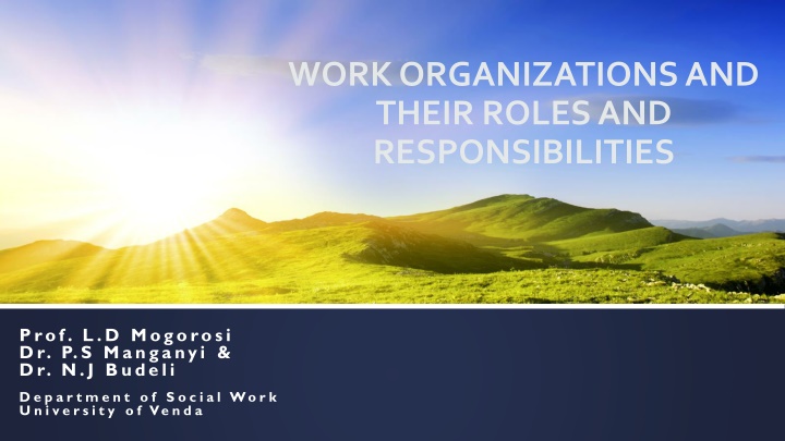 work organizations and their roles