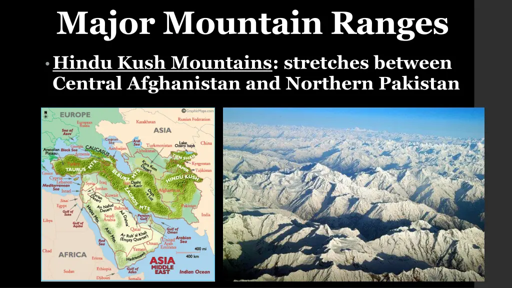 major mountain ranges