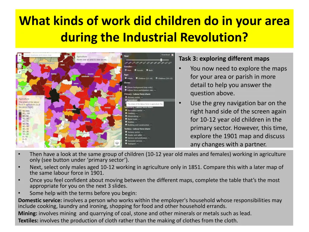 what kinds of work did children do in your area 4