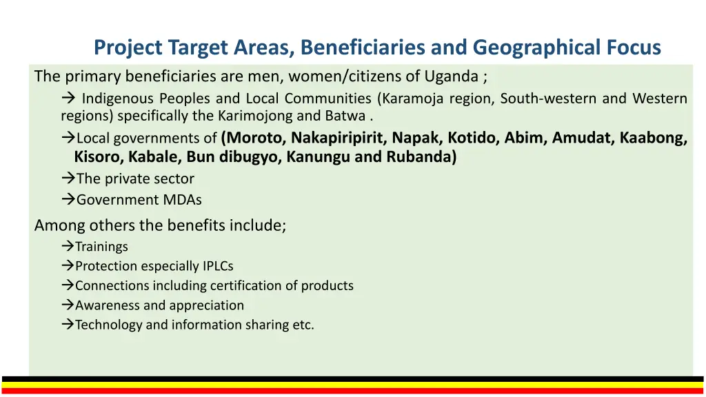 project target areas beneficiaries