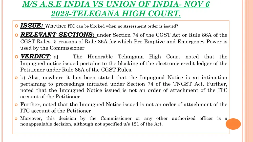 m s a s e india vs union of india nov 6 2023