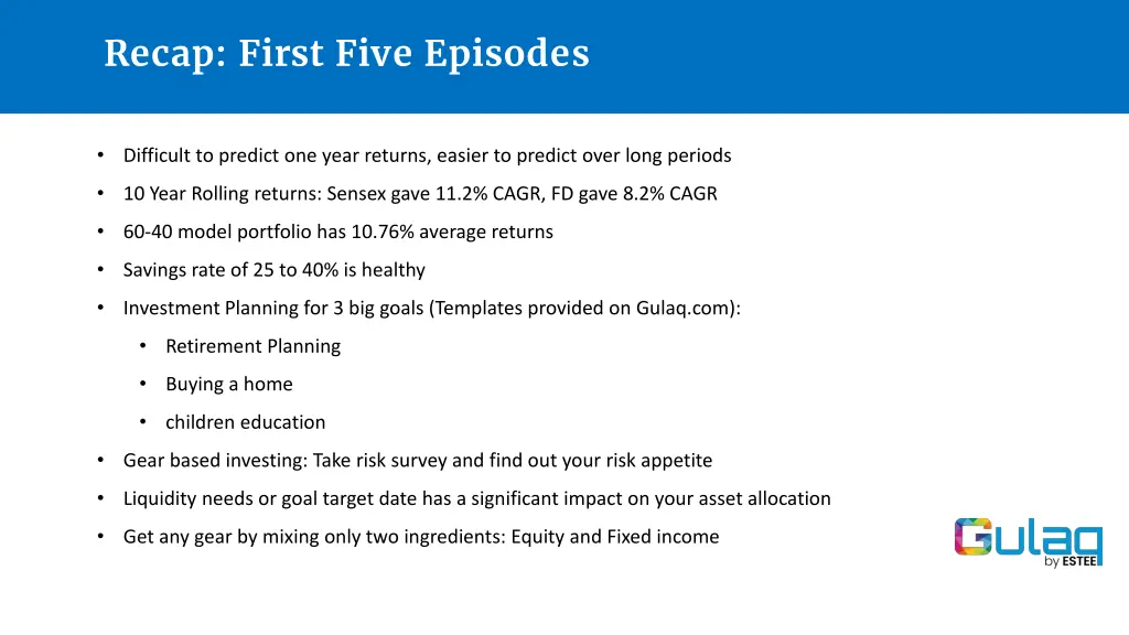 recap first five episodes