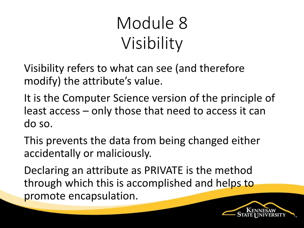 module 8 visibility