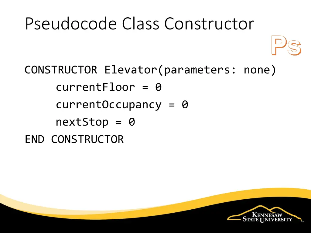 pseudocode class constructor