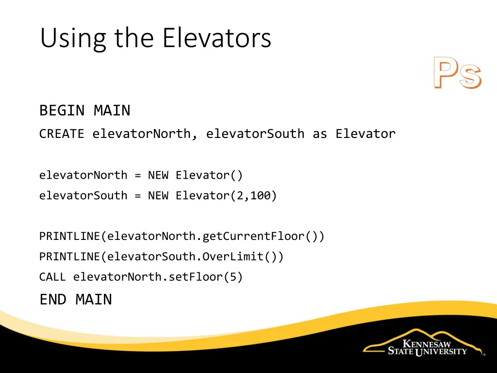 using the elevators