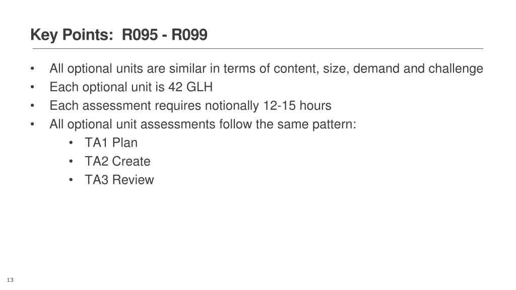 key points r095 r099