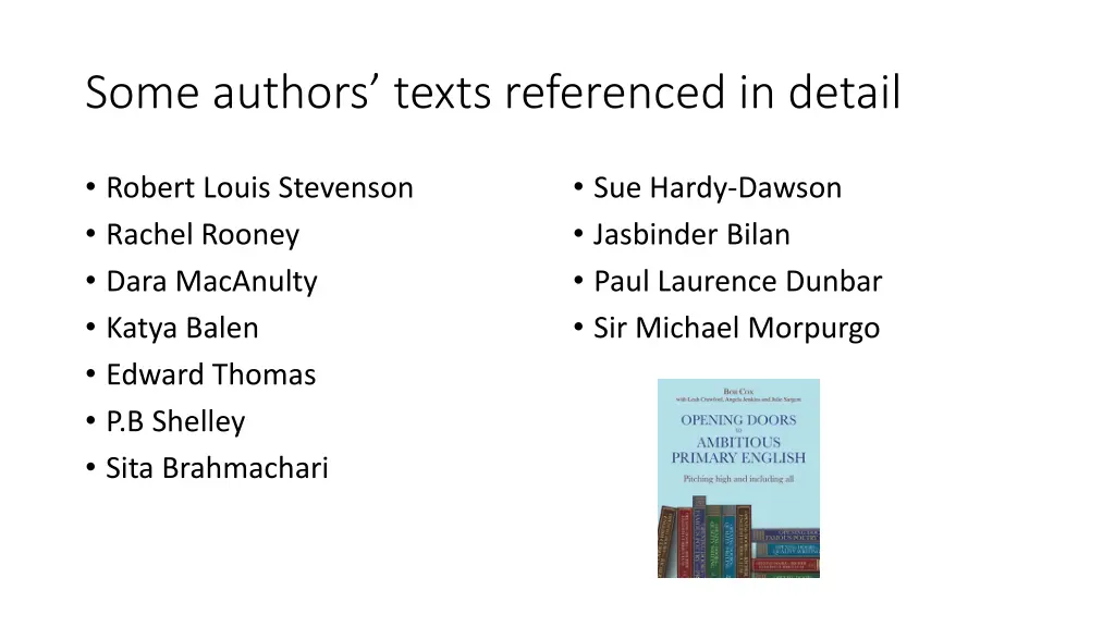 some authors texts referenced in detail