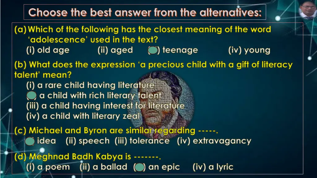 choose the best answer from the alternatives