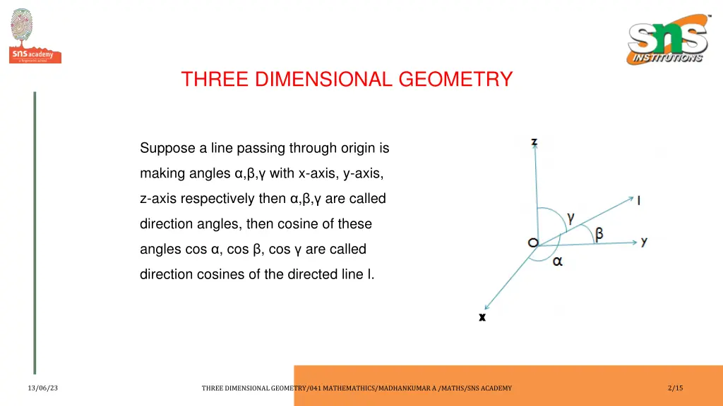 three dimensional geometry