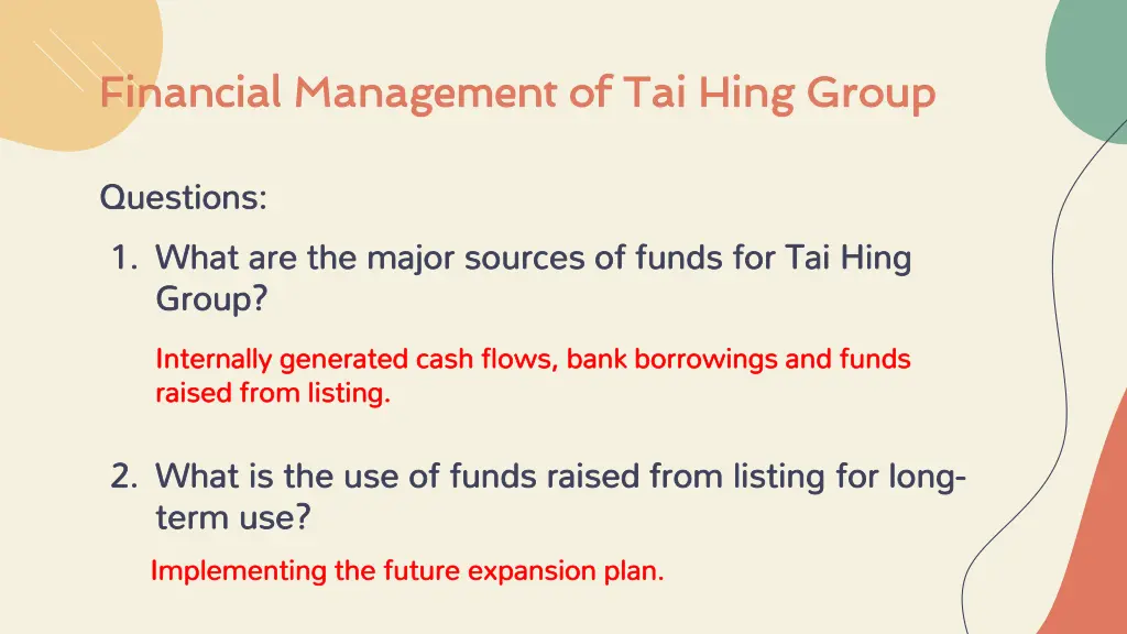 financial management of tai hing group financial 1