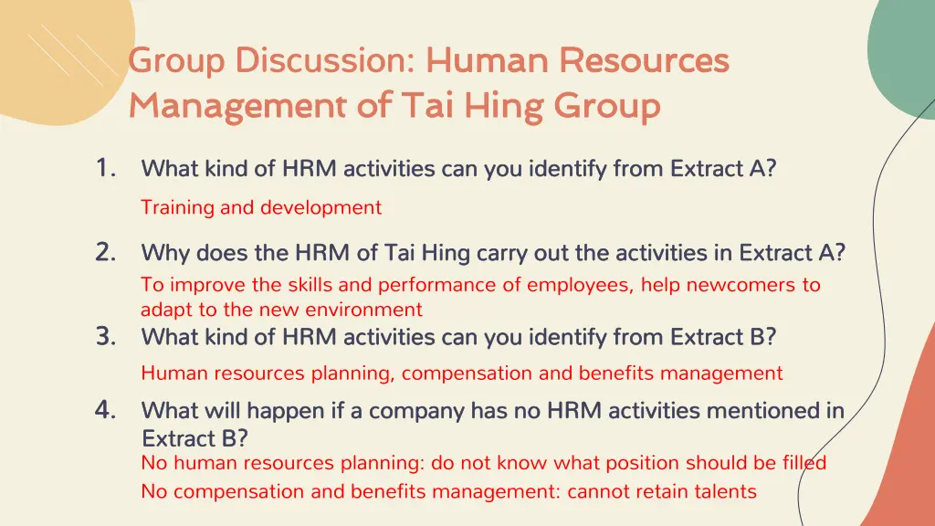 group discussion management of tai hing group