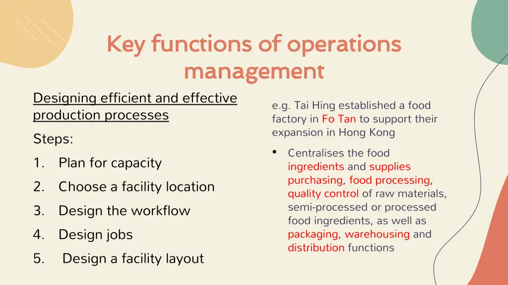 key functions of operations key functions