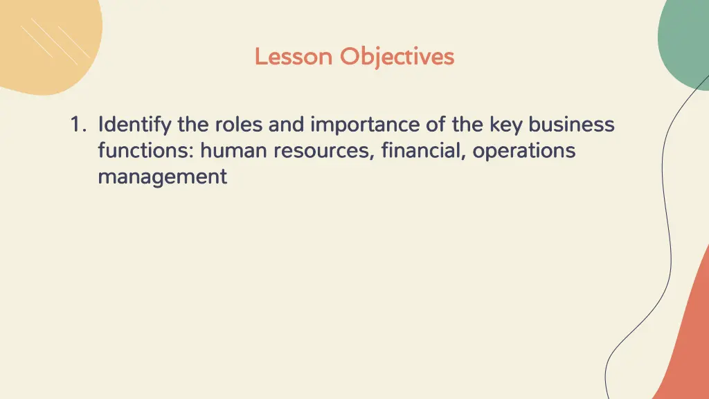 lesson objectives lesson objectives