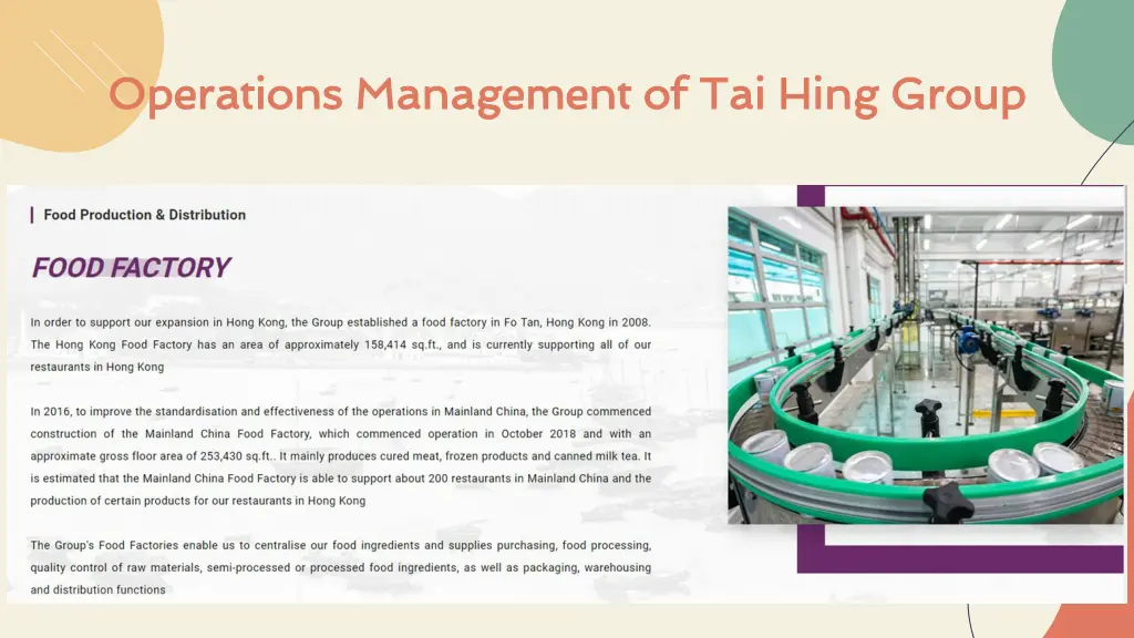 operations management of tai hing group