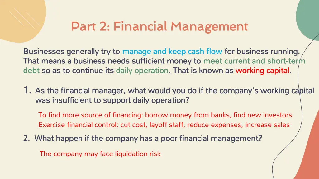 part 2 financial management part 2 financial