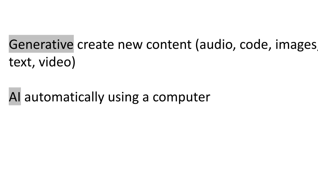 generative create new content audio code images