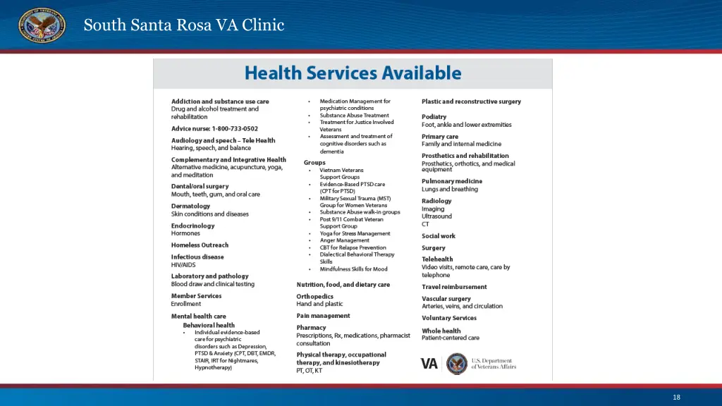 south santa rosa va clinic