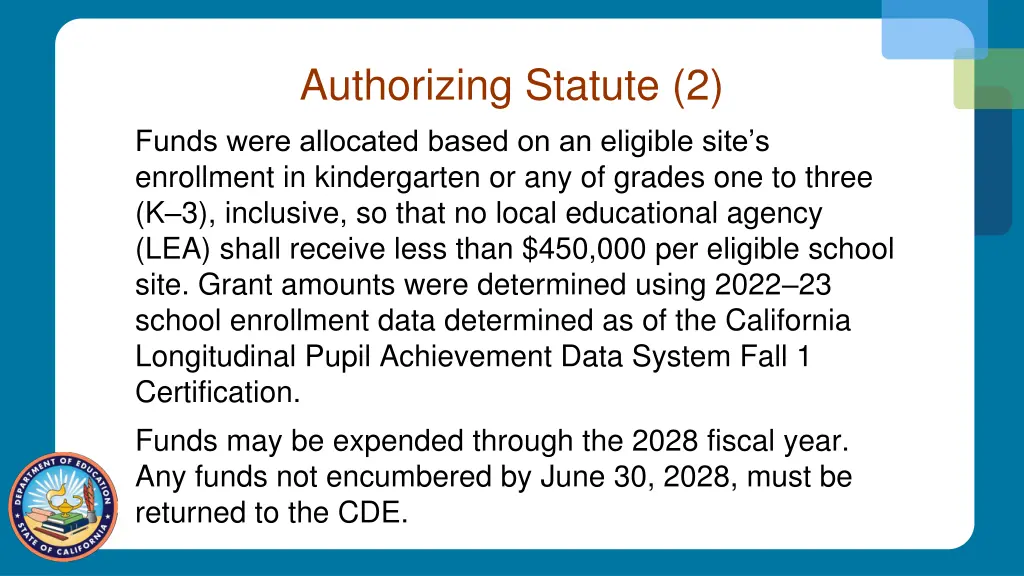 authorizing statute 2