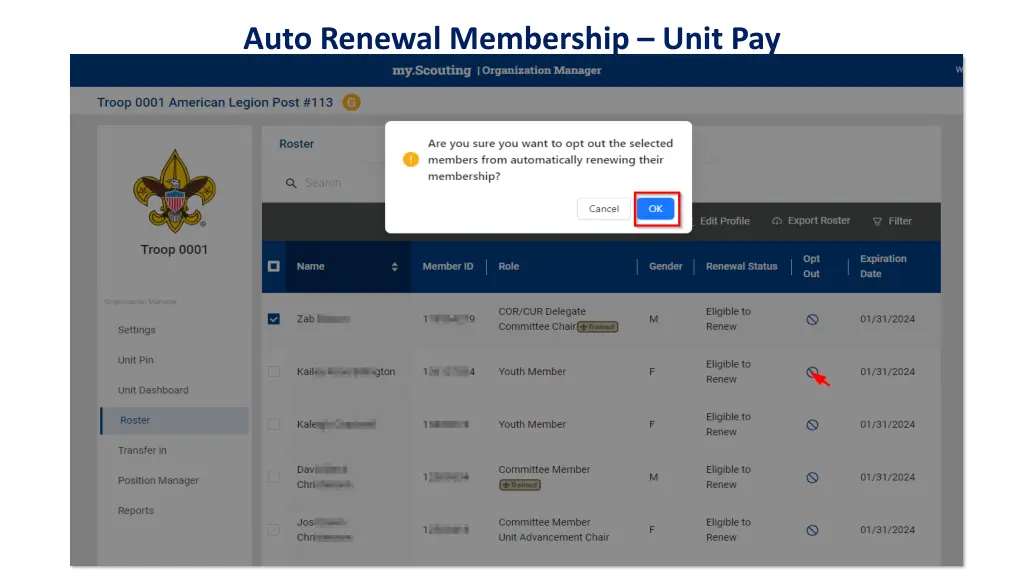auto renewal membership unit pay 2
