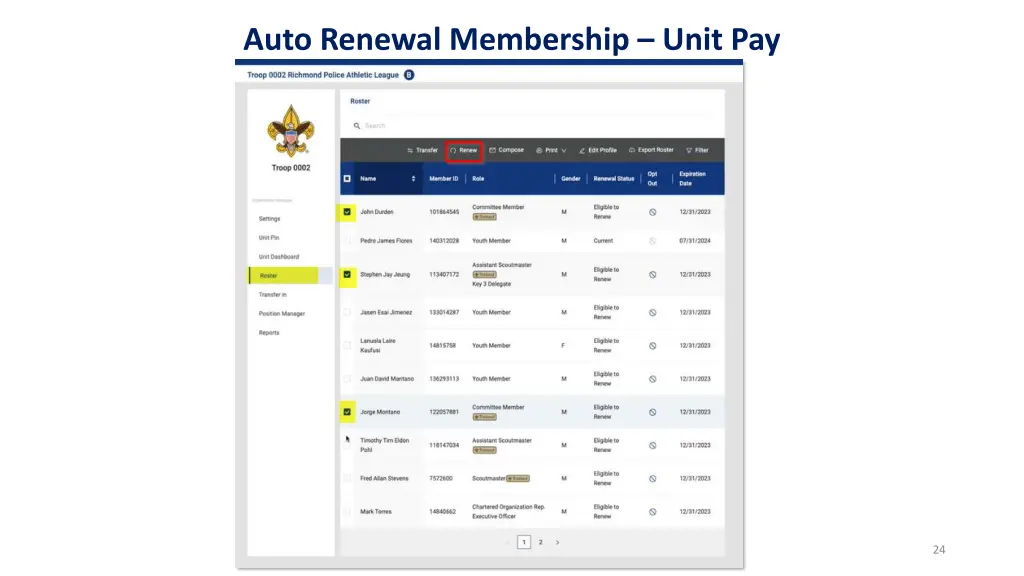 auto renewal membership unit pay 4