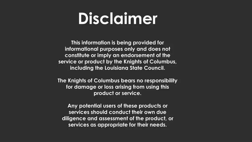 disclaimer