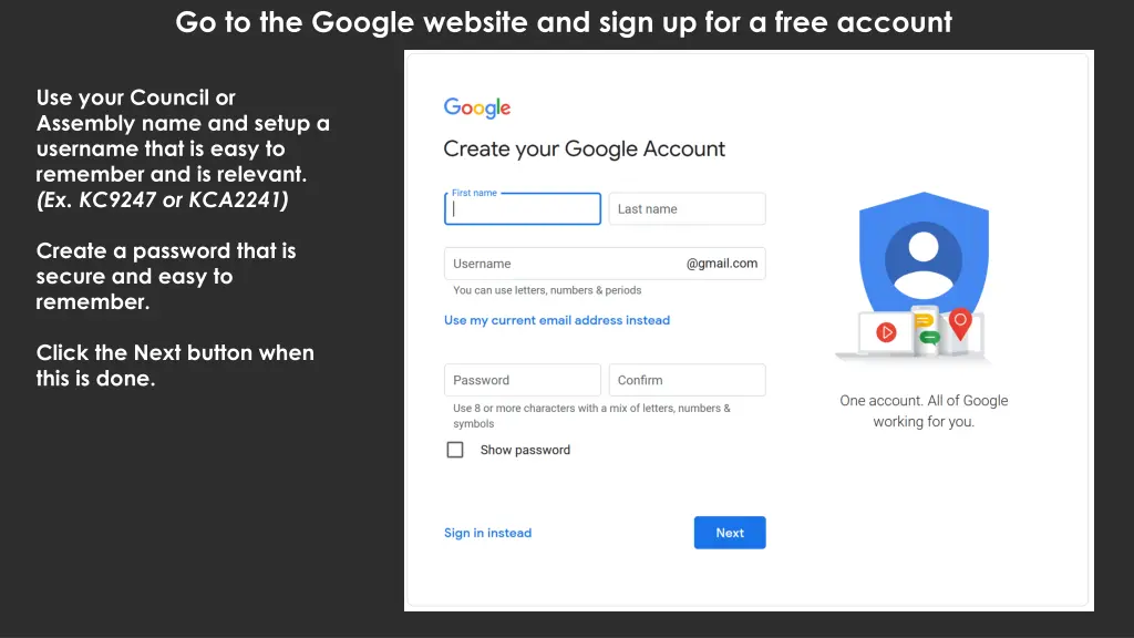 go to the google website and sign up for a free 3