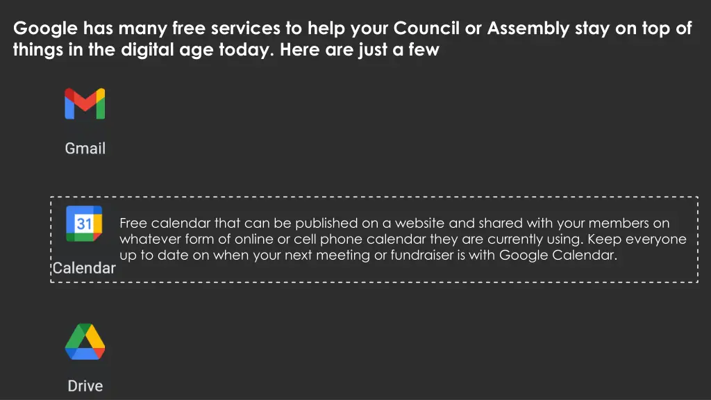 google has many free services to help your 2