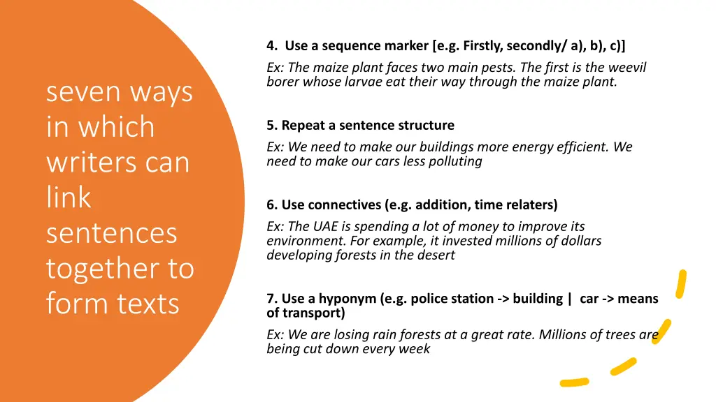 4 use a sequence marker e g firstly secondly