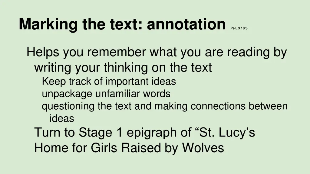 marking the text annotation per 3 10 3