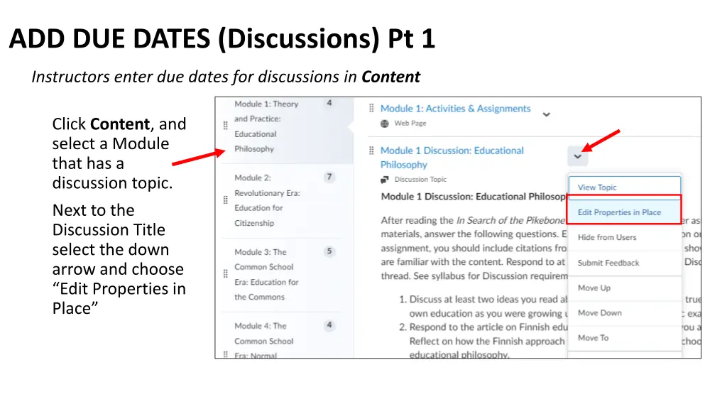 add due dates discussions pt 1