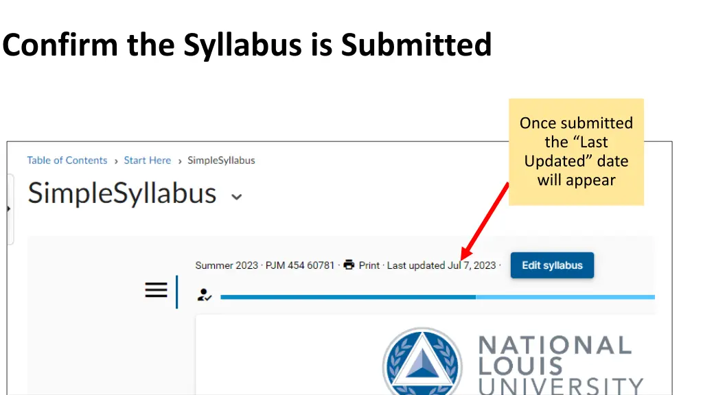 confirm the syllabus is submitted