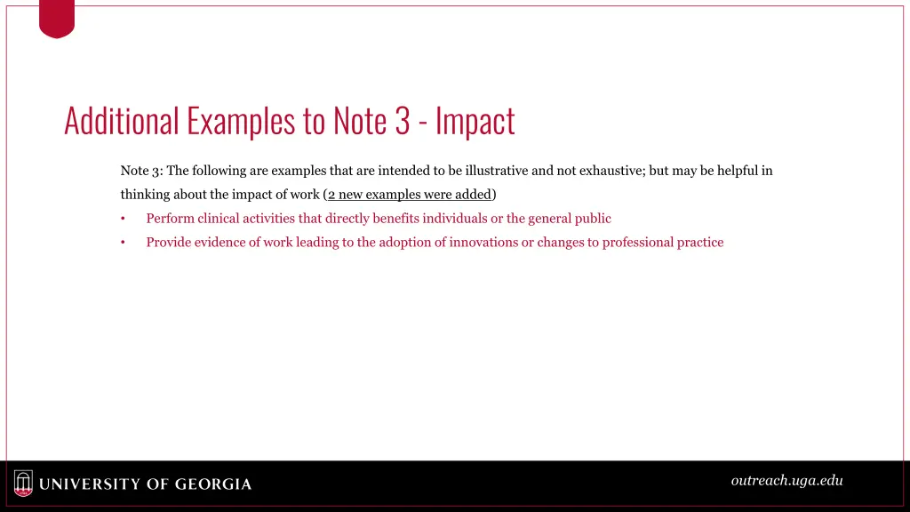 additional examples to note 3 impact