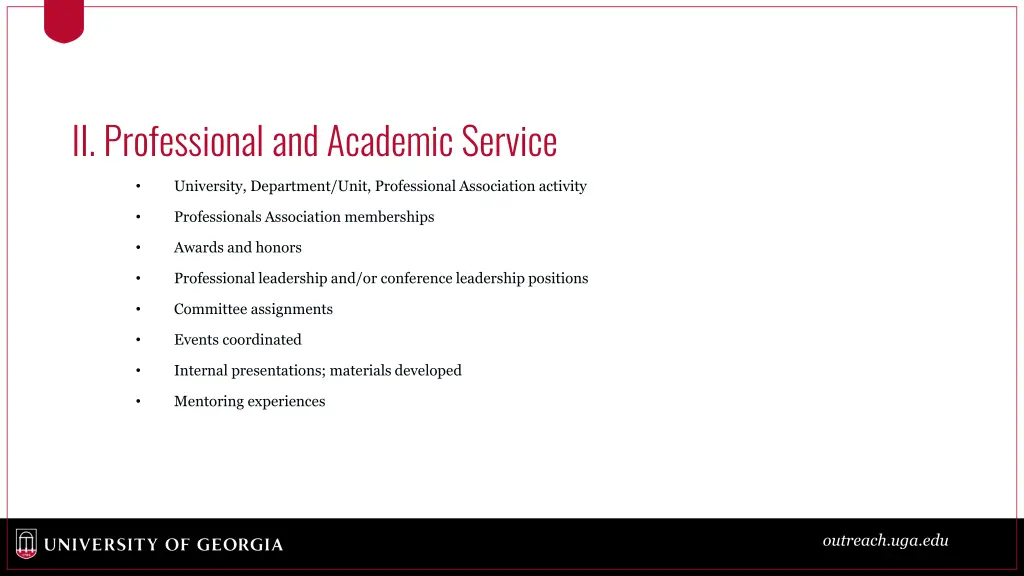 ii professional and academic service
