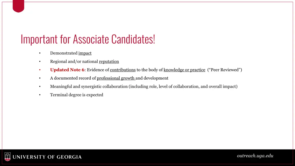 important for associate candidates