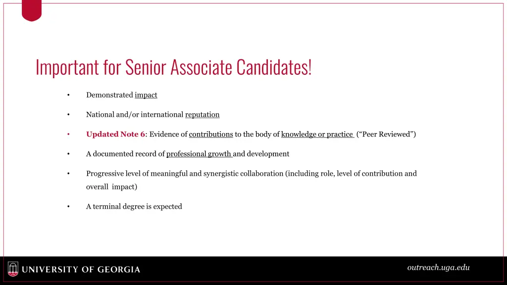 important for senior associate candidates