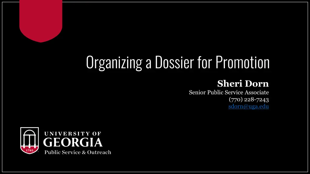 organizing a dossier for promotion