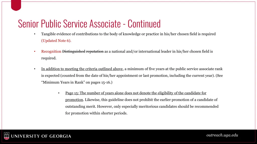 senior public service associate continued