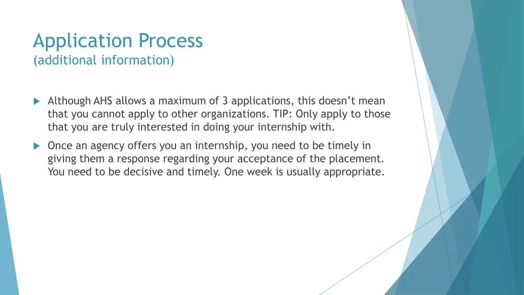 application process additional information