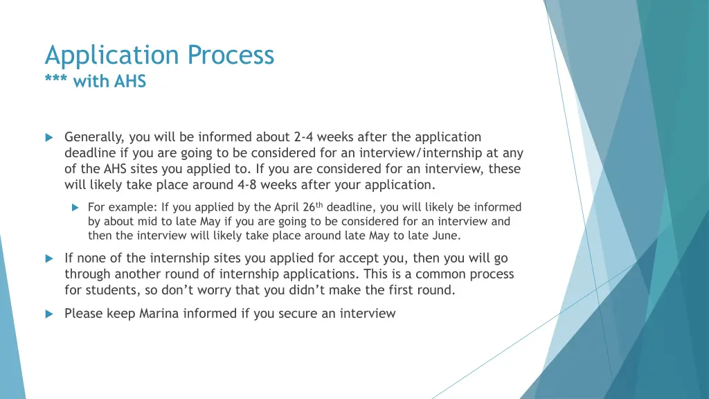 application process with ahs 2