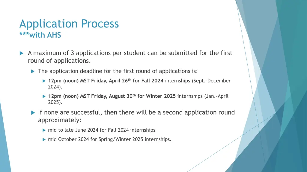 application process with ahs