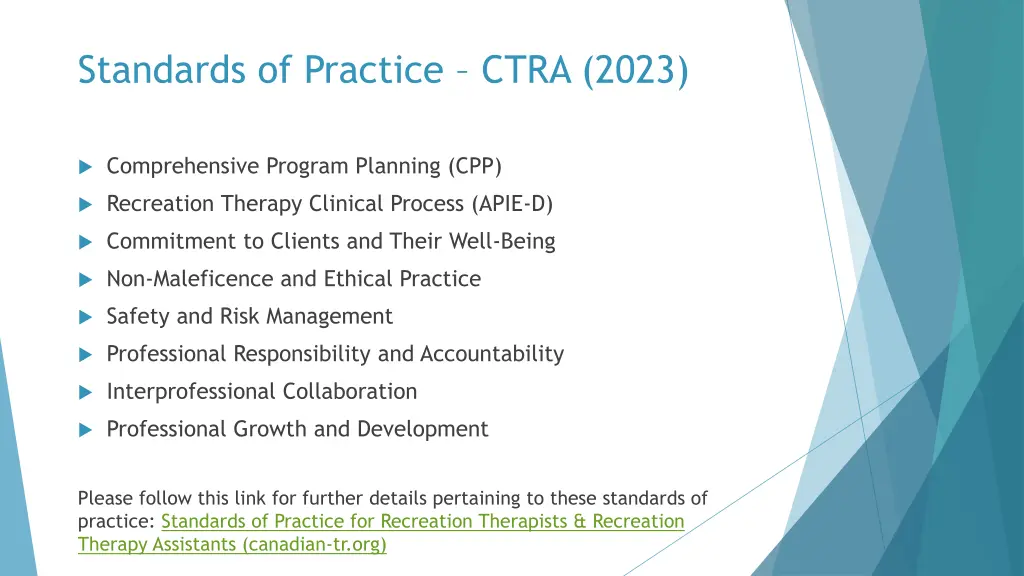 standards of practice ctra 2023