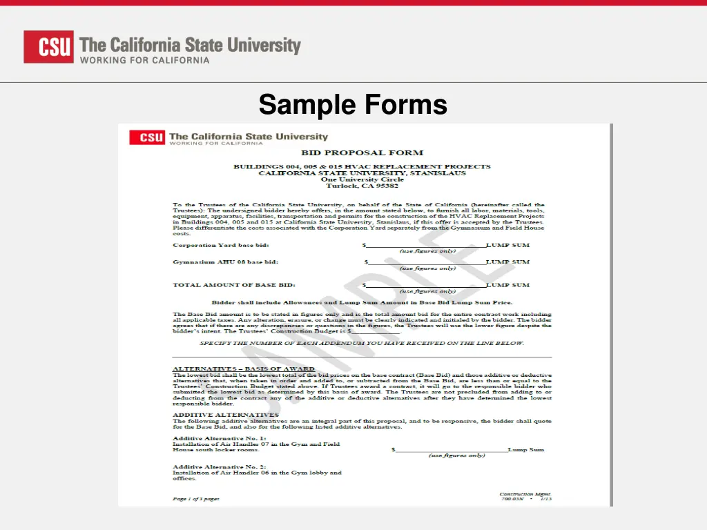 sample forms