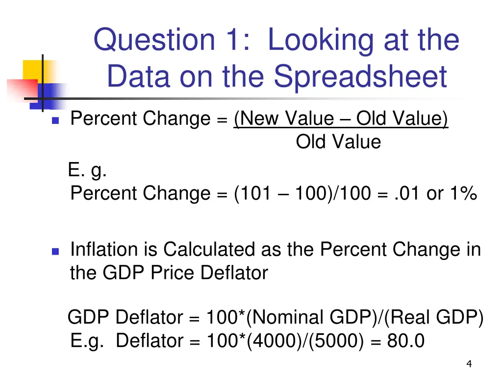 question 1 looking at the data on the spreadsheet