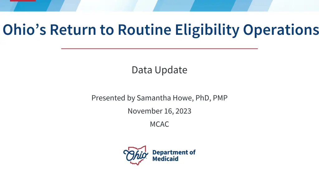 ohio s return to routine eligibility operations