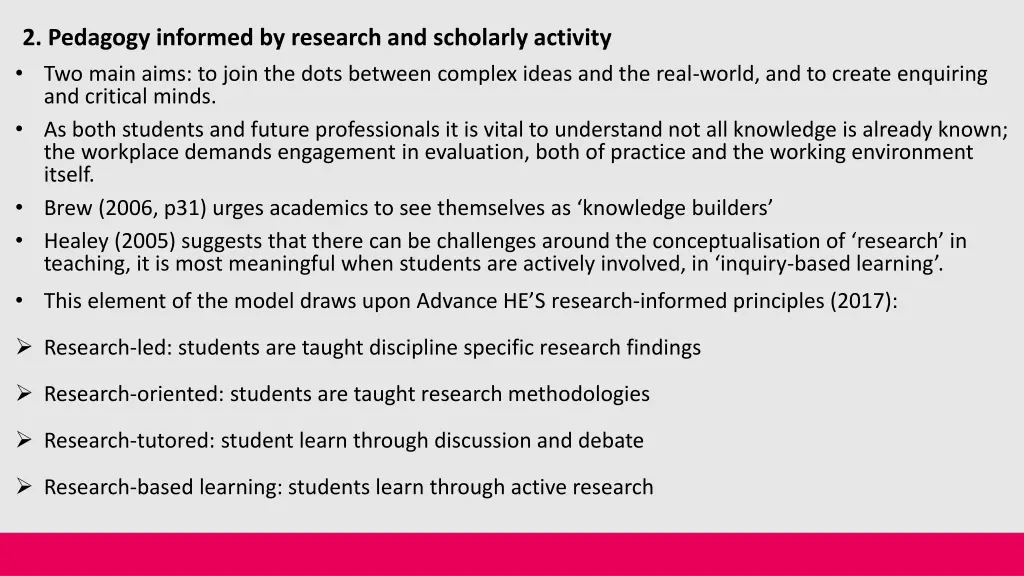 2 pedagogy informed by research and scholarly