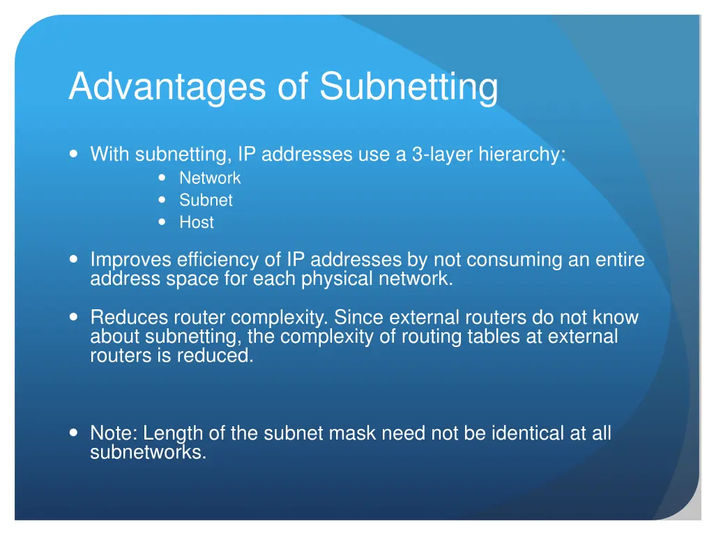 advantages of subnetting