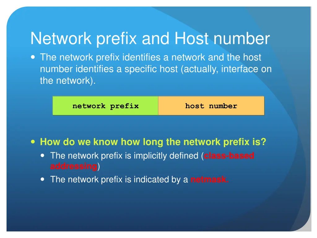 network prefix and host number