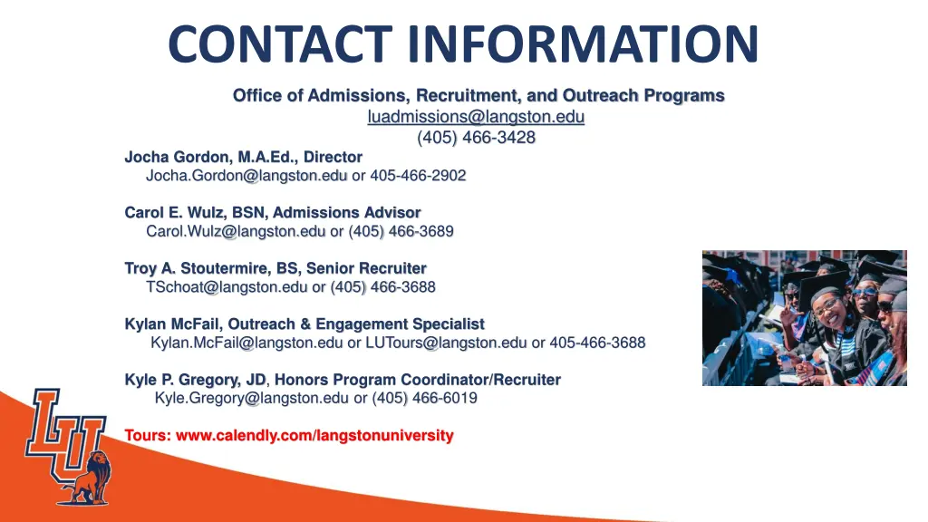 contact information office of admissions